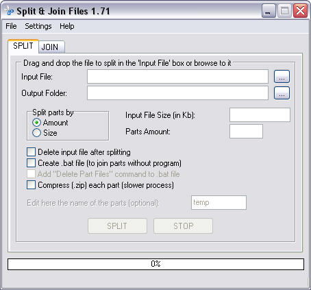 Click to view Split Files 1.72 screenshot